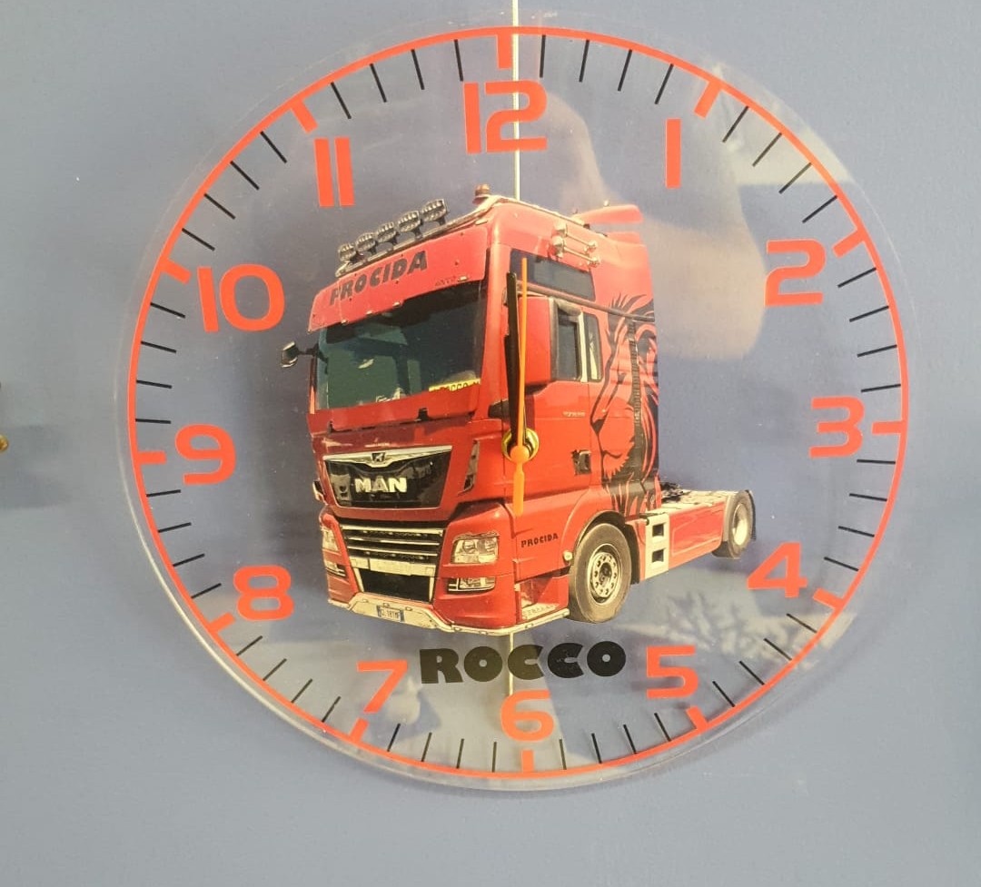 orologio in plexiglas personalizzati diametro 30 cm