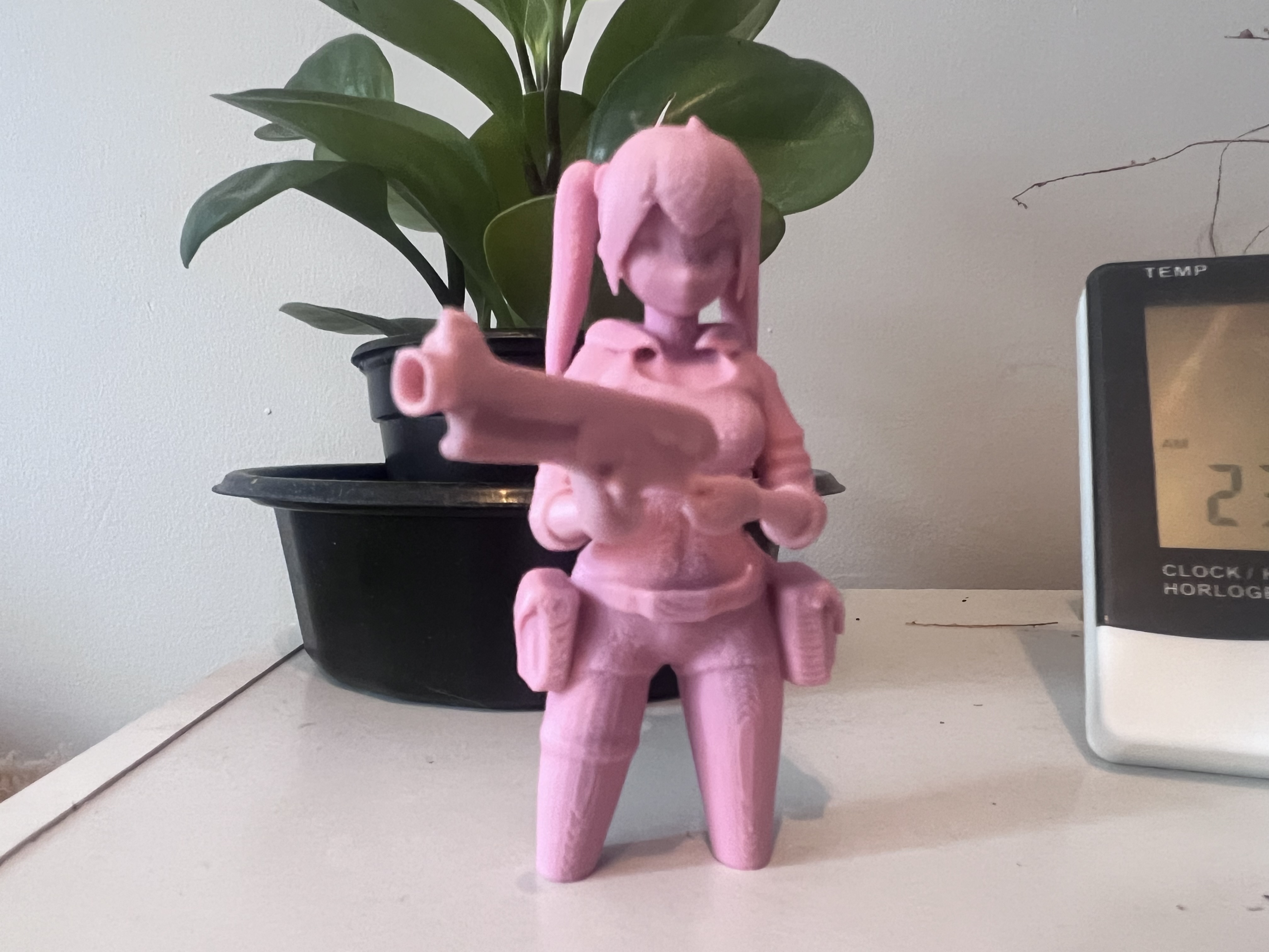 Anime girl shooter statue