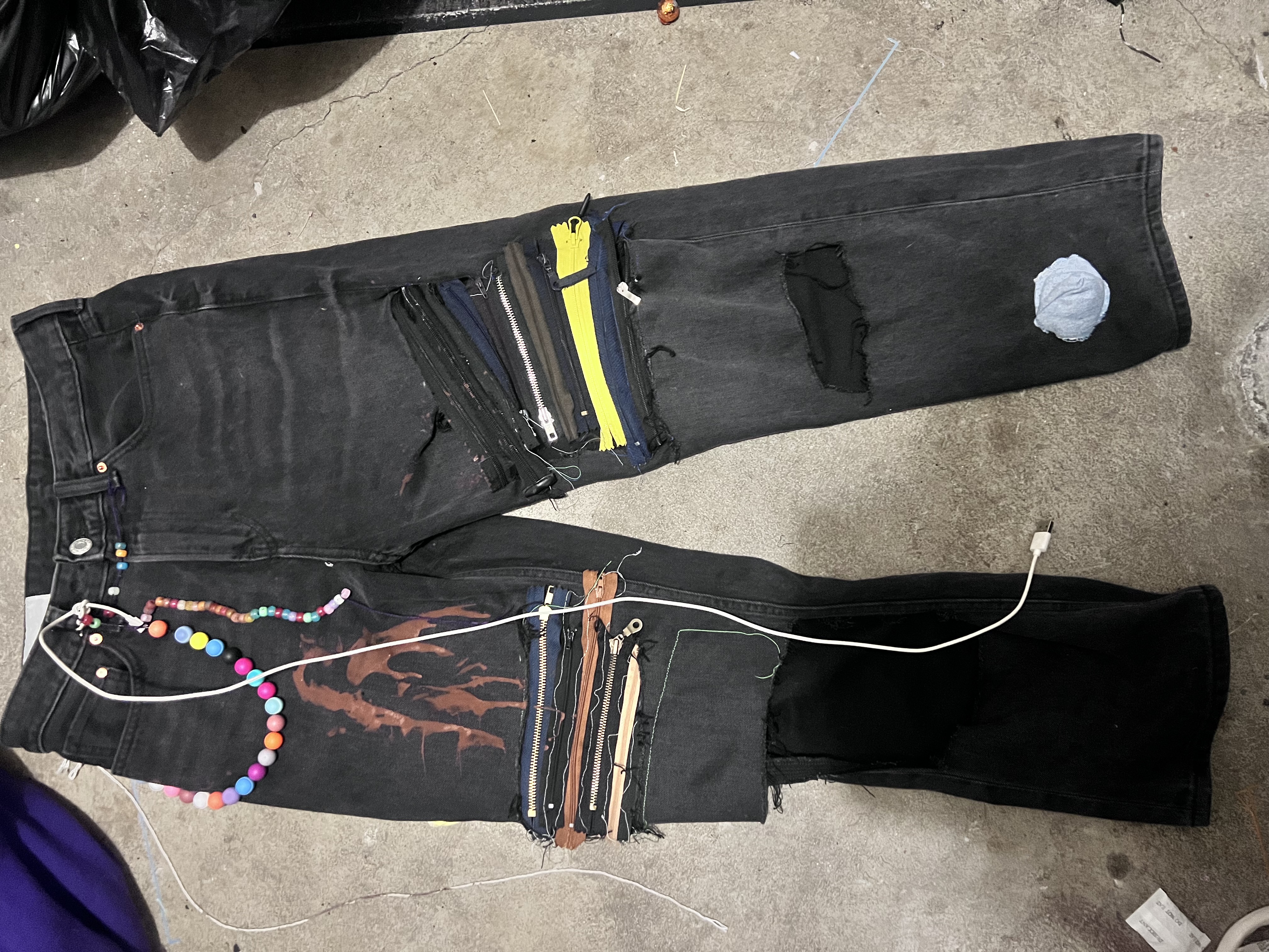 Craziness Punk Black Jeans