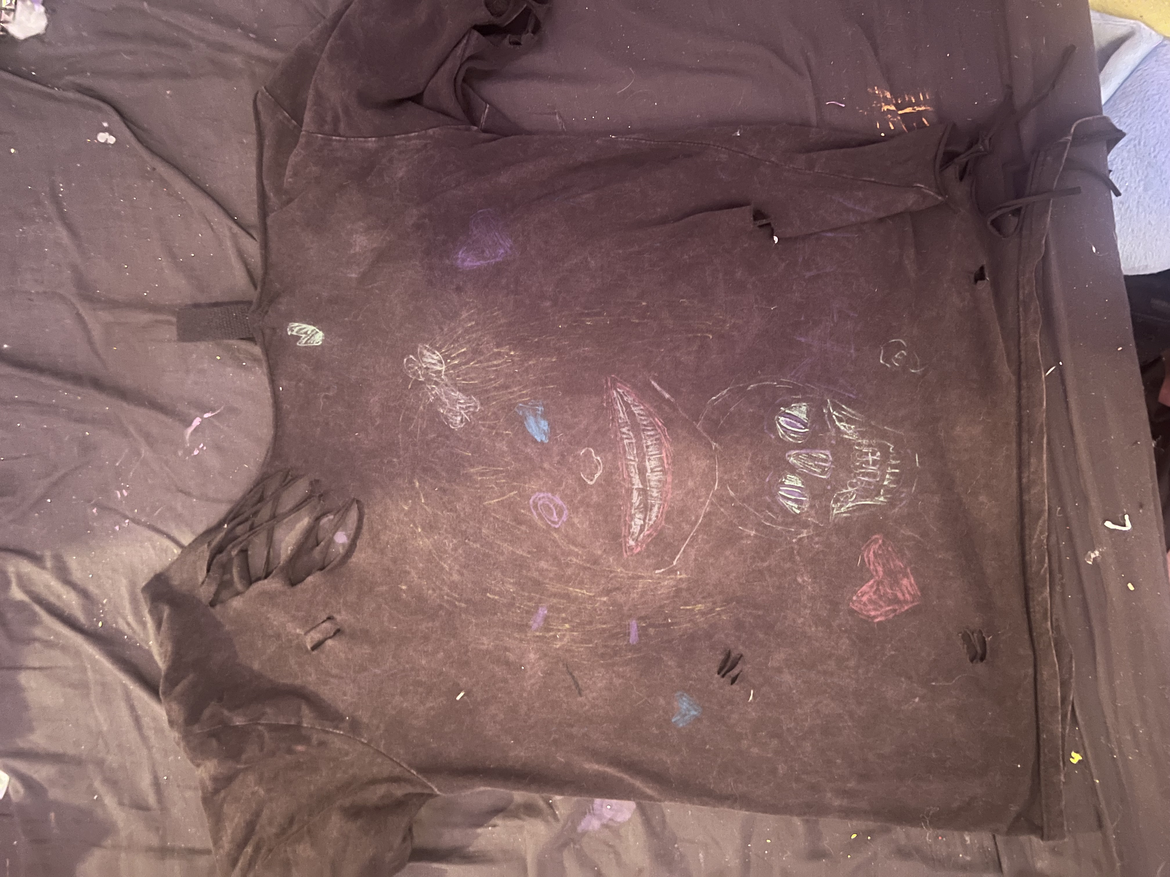 Craziness Vintage Black ripped off shoulder T-Shirt