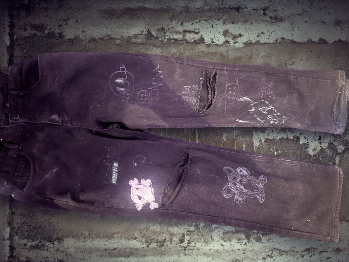 Black custom gaming death Jeans