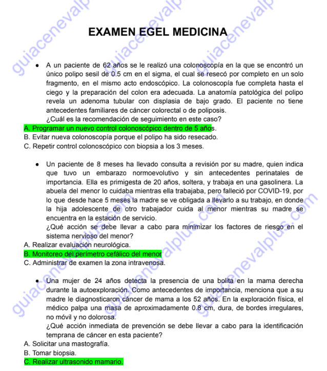 Guía Premium EGEL Medicina + EXAMEN REAL 