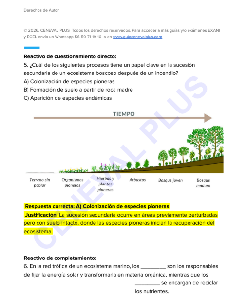 Guía  Biología EGEL Plus Bio 2026 + EXAMEN REAL