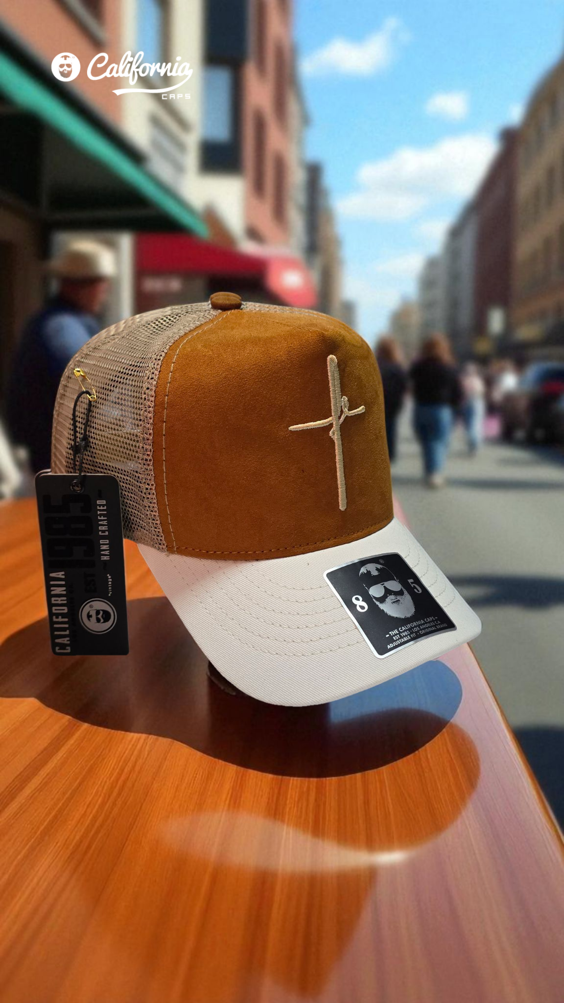 Gorra California Marrón y Blanca