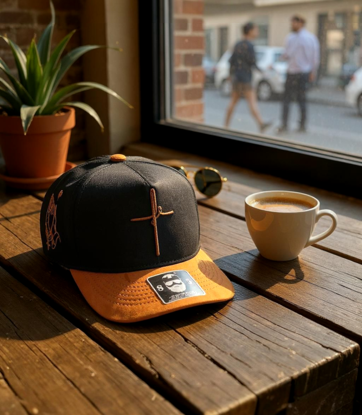 Gorra de béisbol negra y marrón