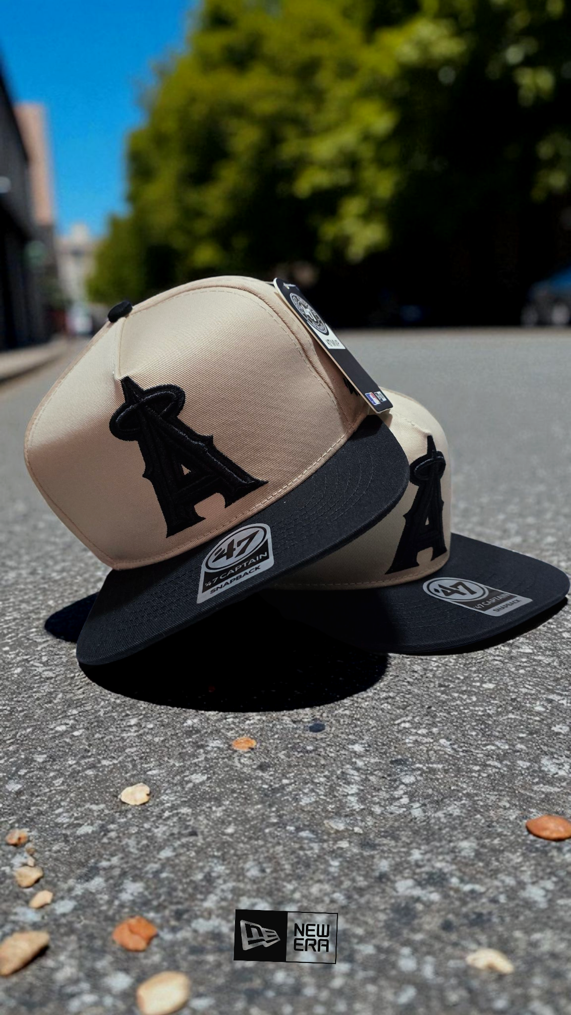 Gorra New Era beige y negra