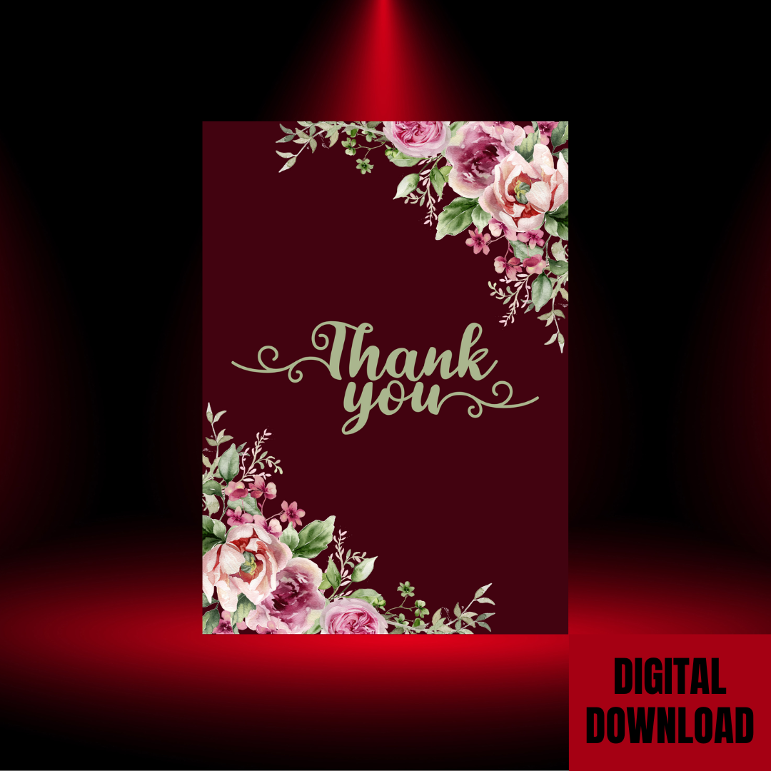 Beautiful Floral Thank You Card