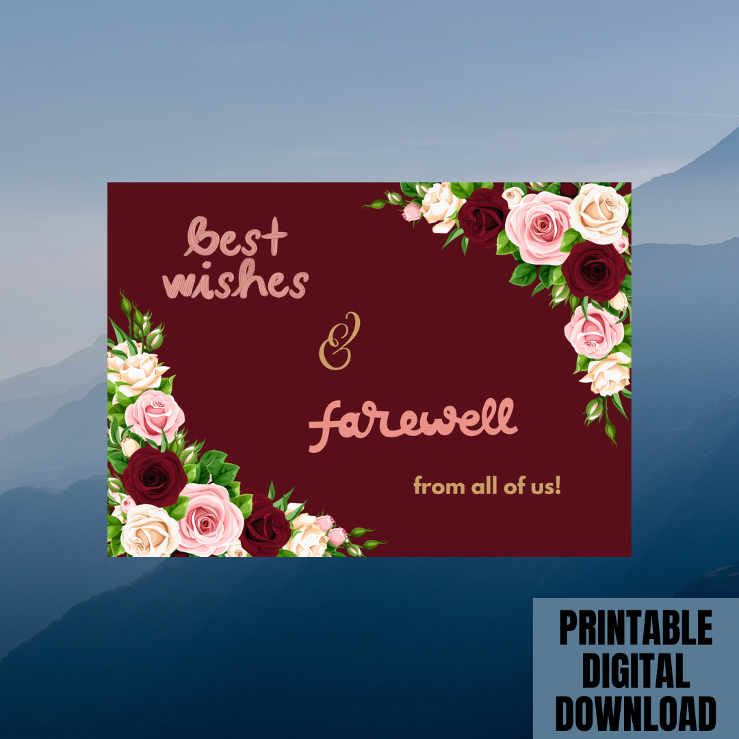 Beautiful Flowery Farewell Card