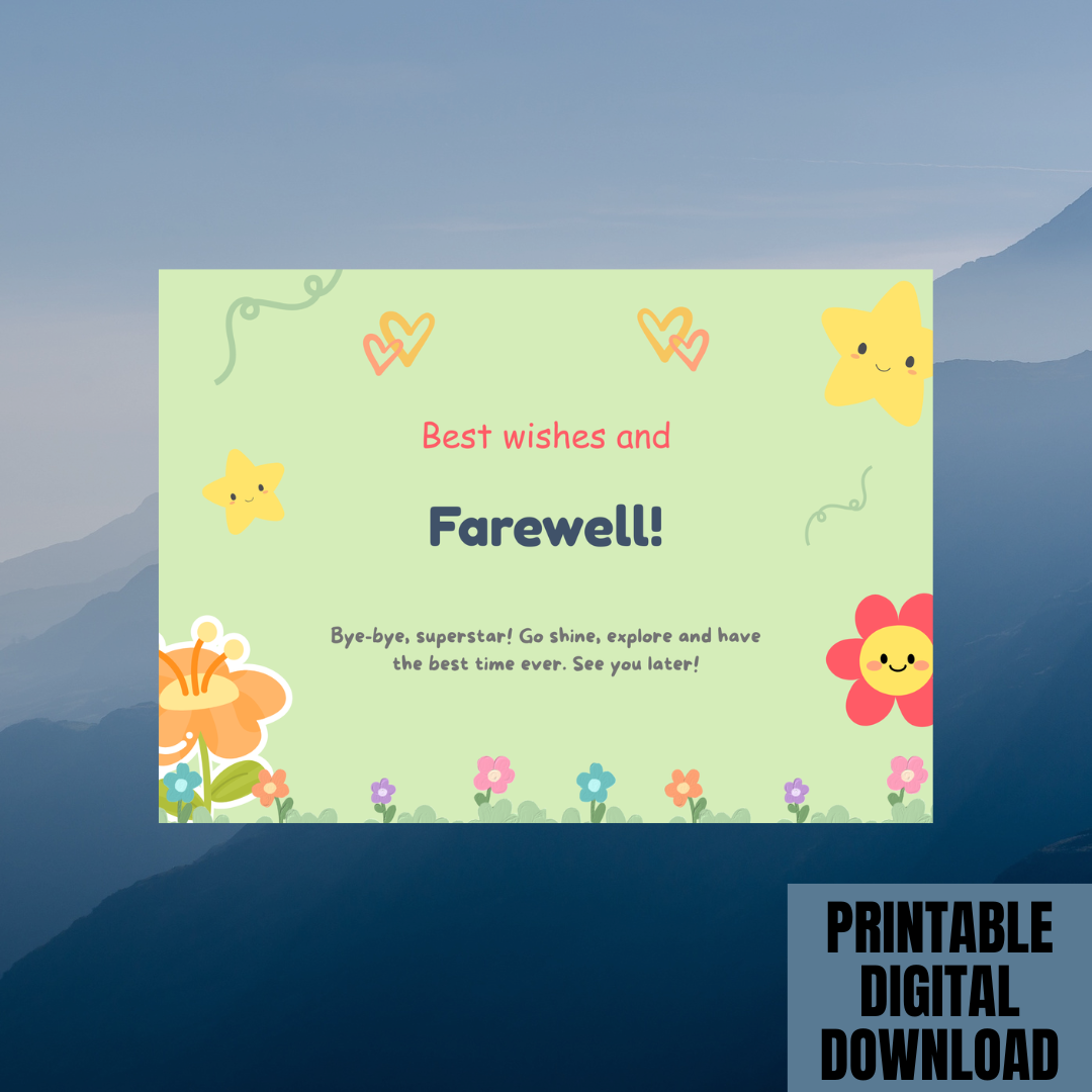 Beautiful Kids Farewell Card