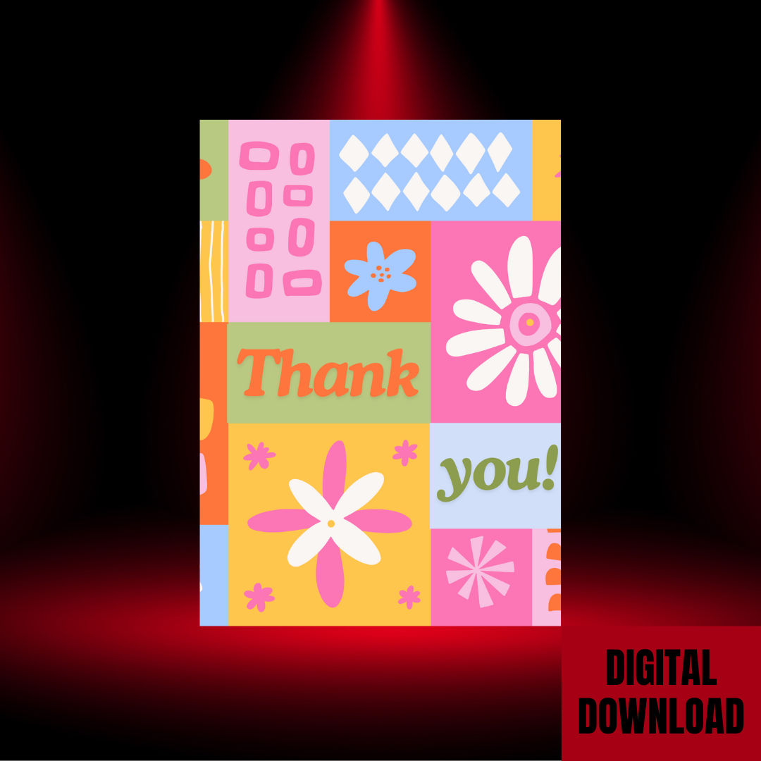 Cute Colorful Thank You Card
