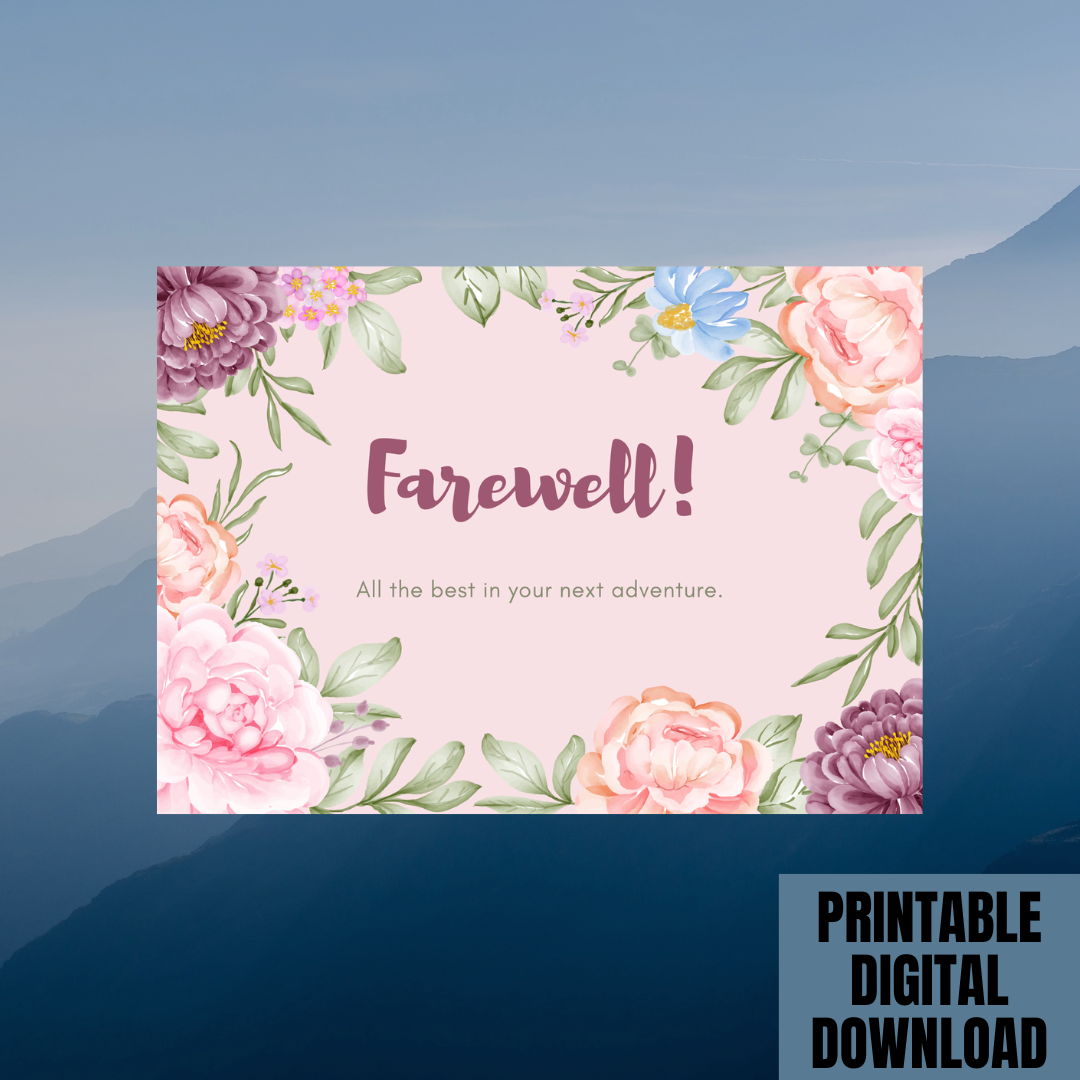 Beautiful Floral Farewell Card
