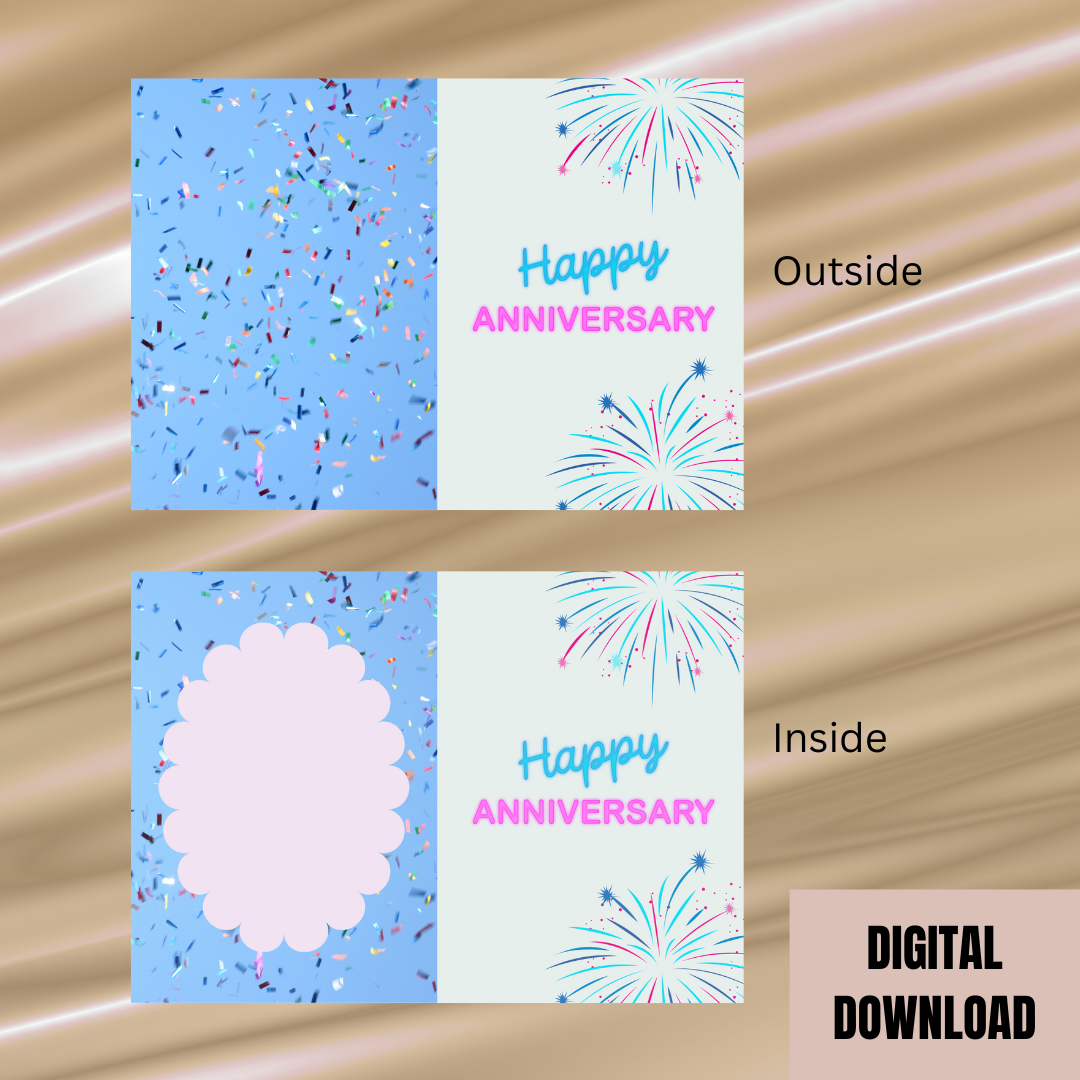 Cute Happy Anniversary Folded Card
