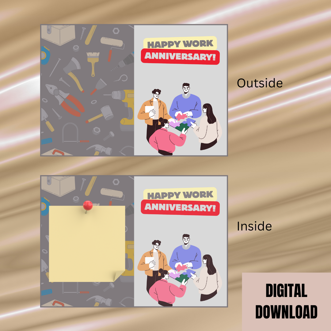 Beautiful Work Anniversary Folded Card