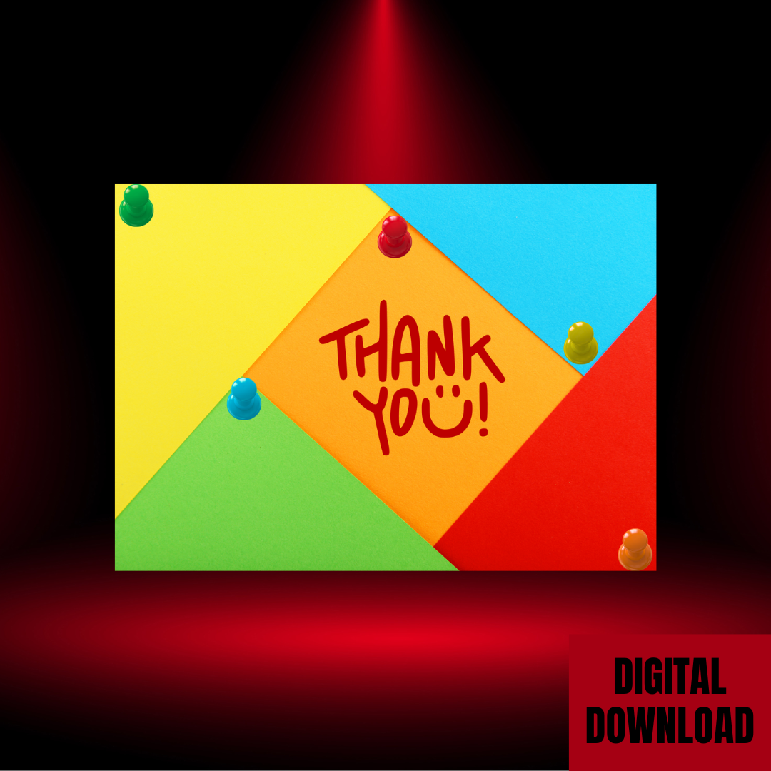 Beautiful Colorful Thank You Card 