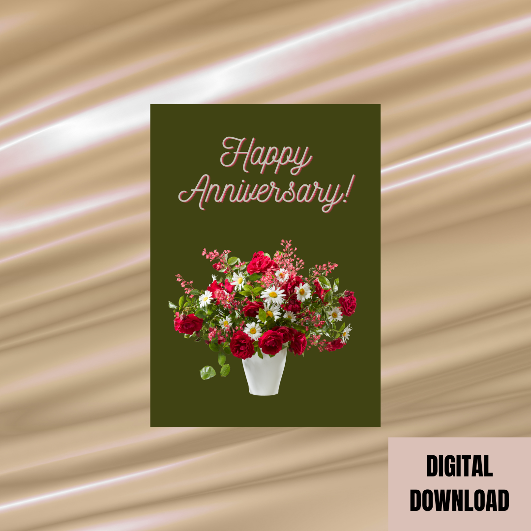 Beautiful Floral Anniversary Card