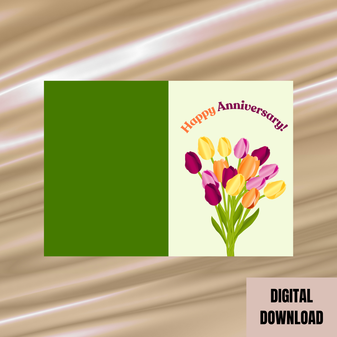 Beautiful Floral Anniversary Folded Card