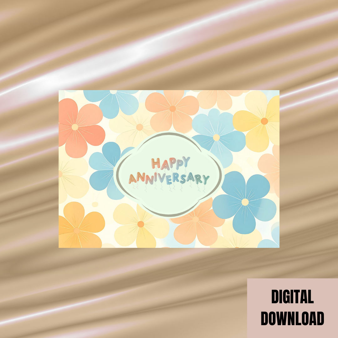 Cute Floral Anniversary Card