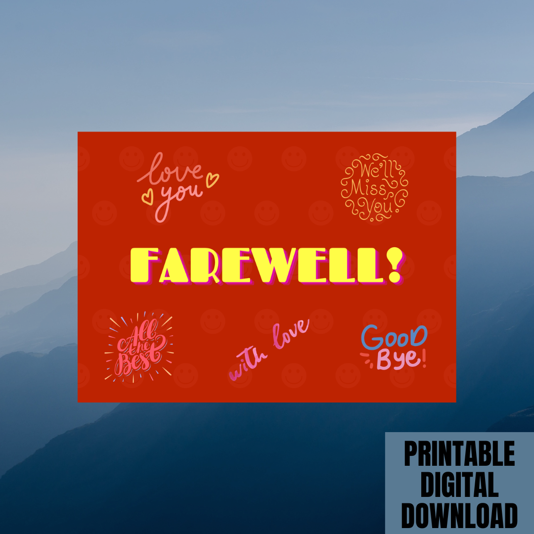 Beautiful Colorful Farewell Card