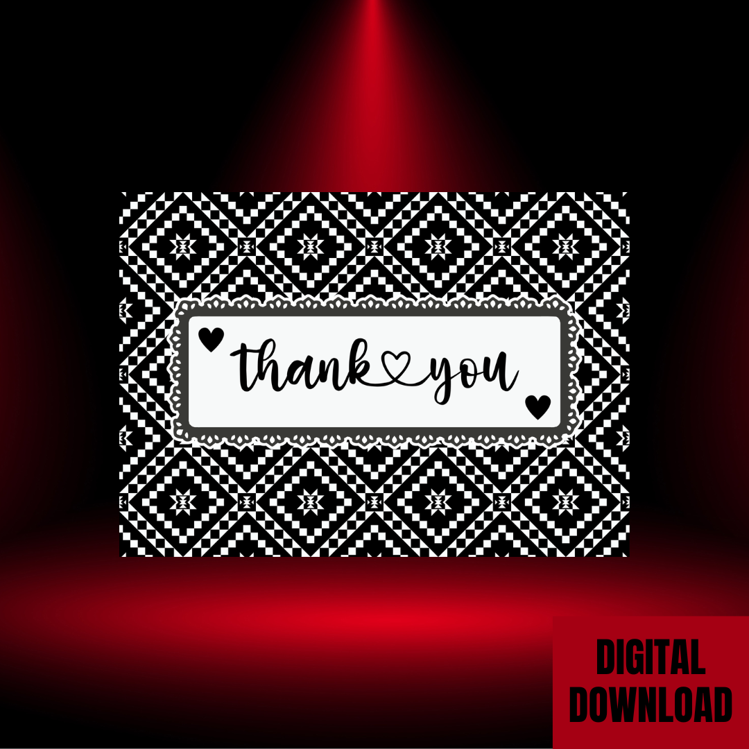 Beautiful Black & White Thank You Card 