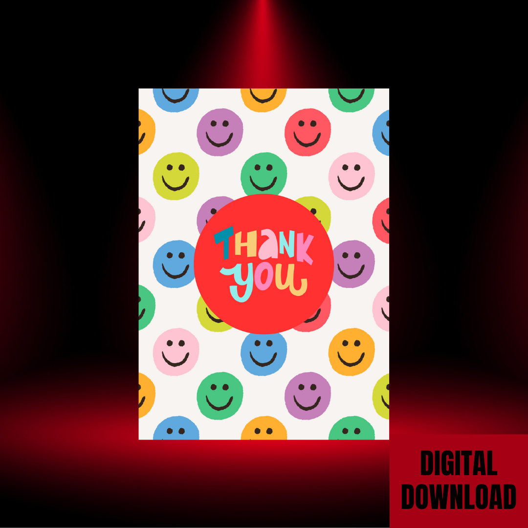Cute Smiley Thank You Card