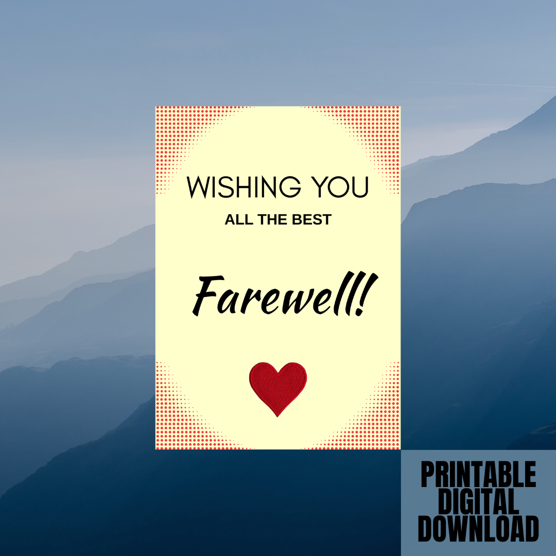 Cute Heart Farewell Card
