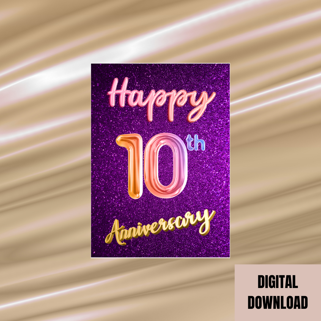 Beautiful 10th Anniversary Card