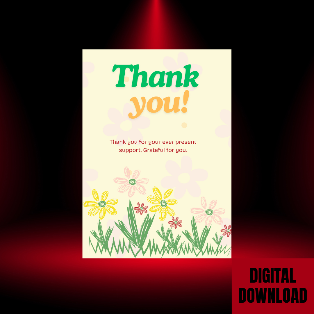 Cute Floral Thank You Card