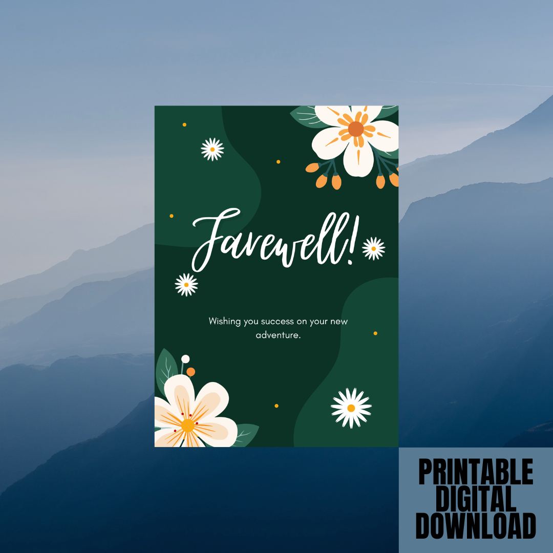 Cute Floral Farewell Card