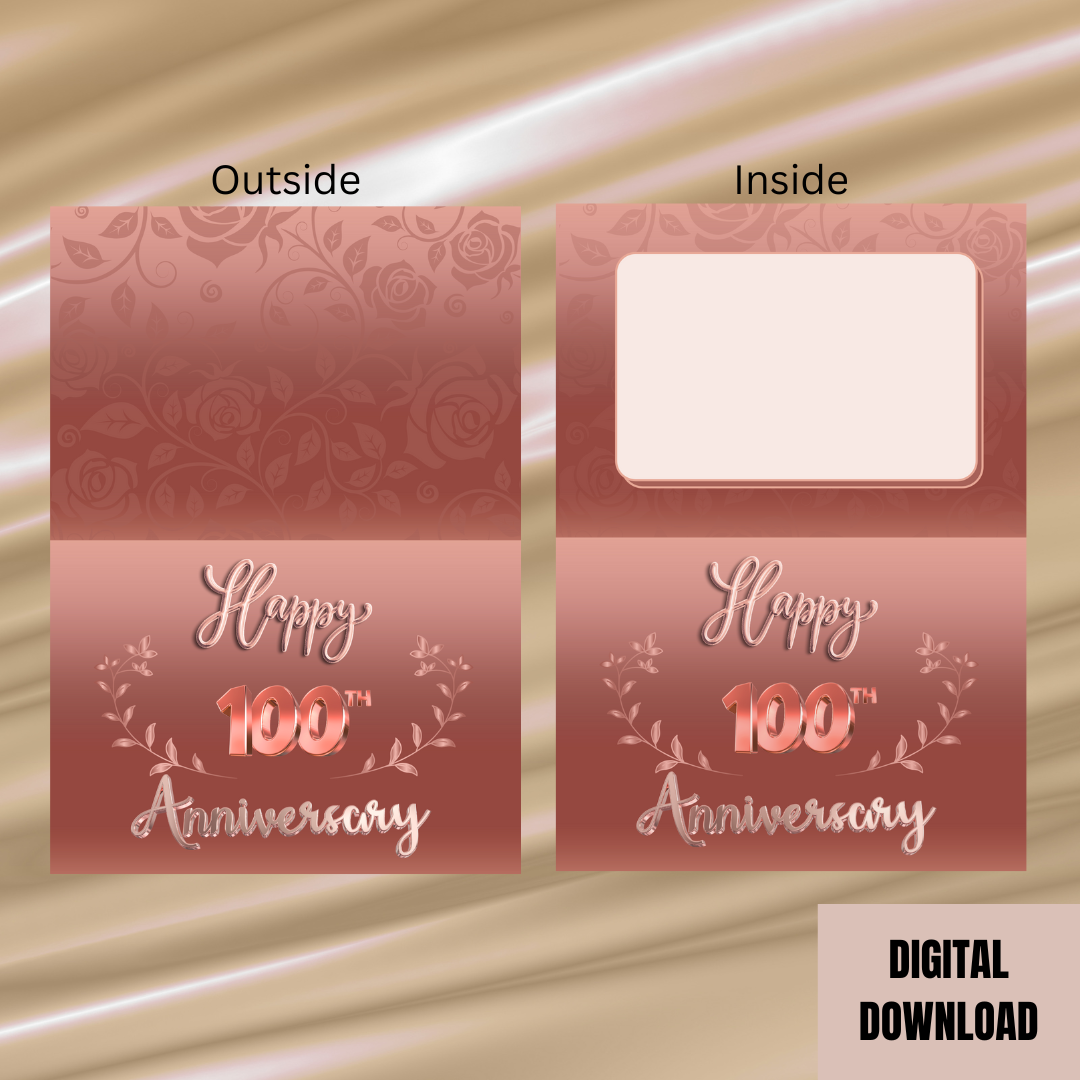 Lovely 100th Anniversary Folded Card