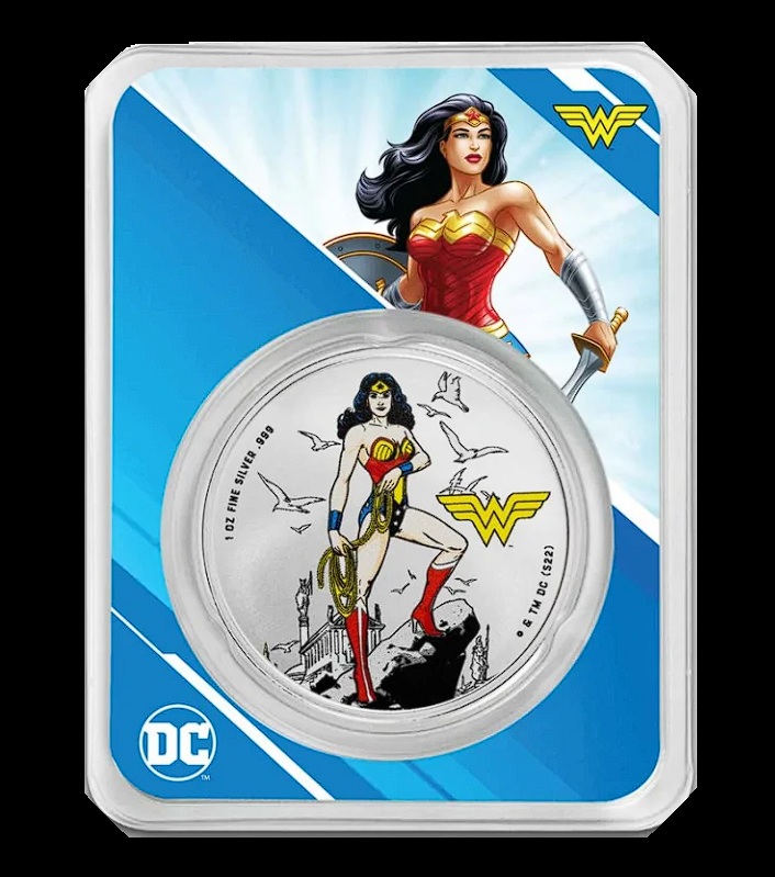 Wonder Woman 1oz coloured Silver Coin