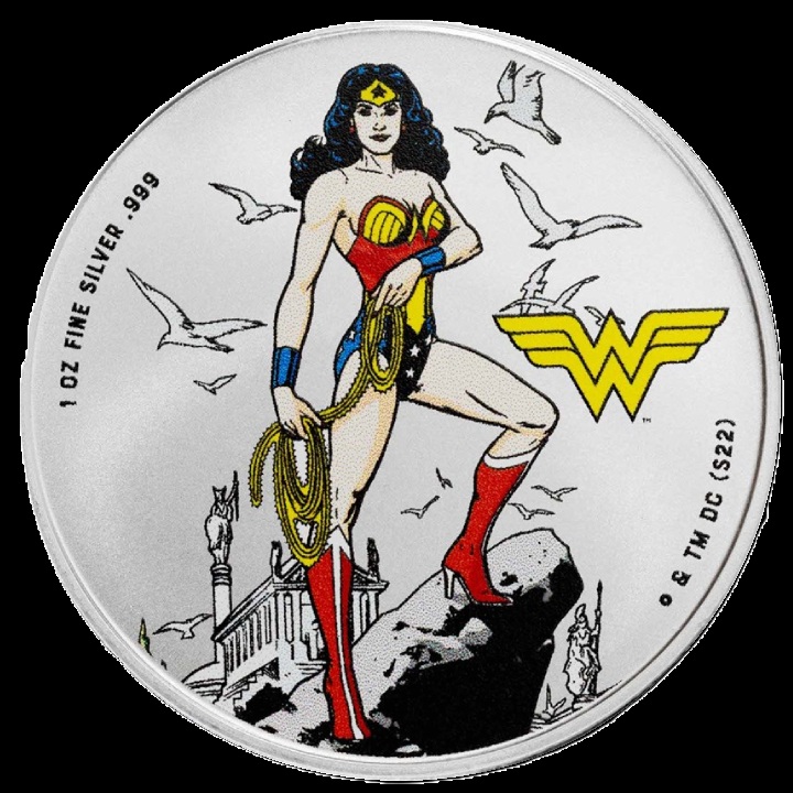 Wonder Woman 1oz coloured Silver Coin