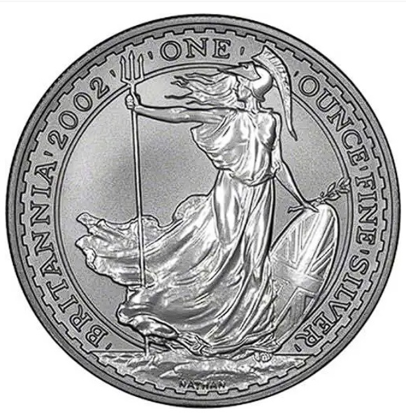 2002 Britannia One Ounce Fine Silver Coin
