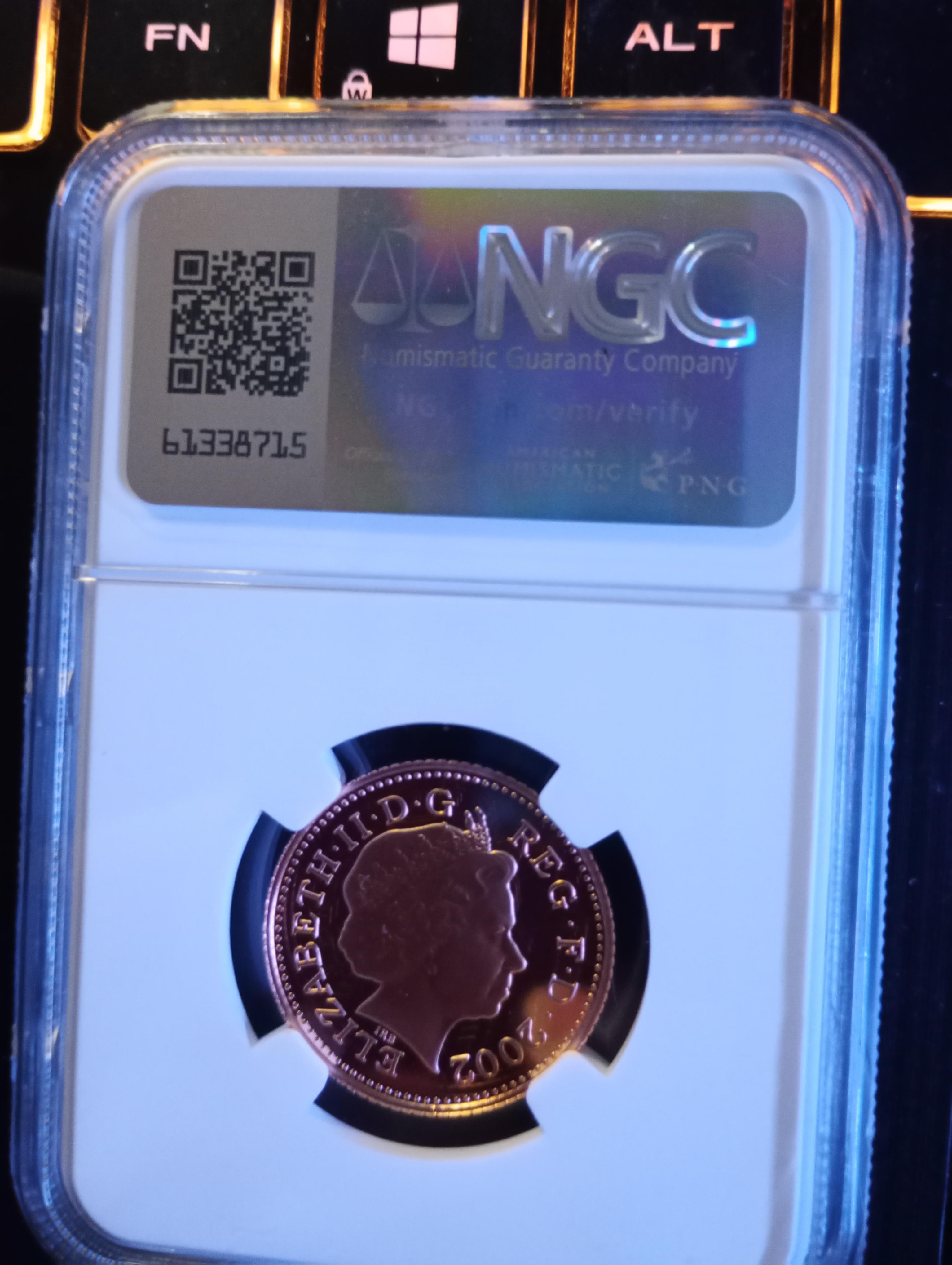 PF69 NGC Graded 2002 Great Britain 10 Pence Proof Coin Gold 