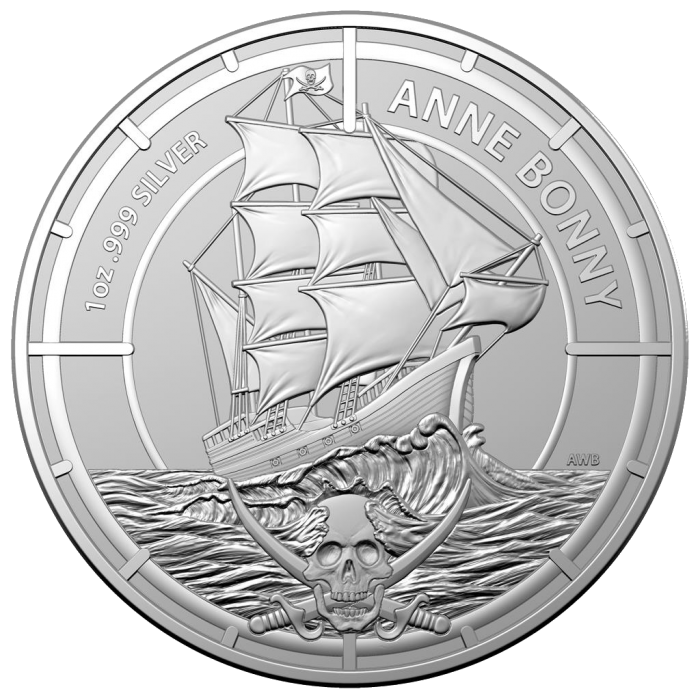 1 oz .999 Pure Silve Anne Bonny Silver Coin