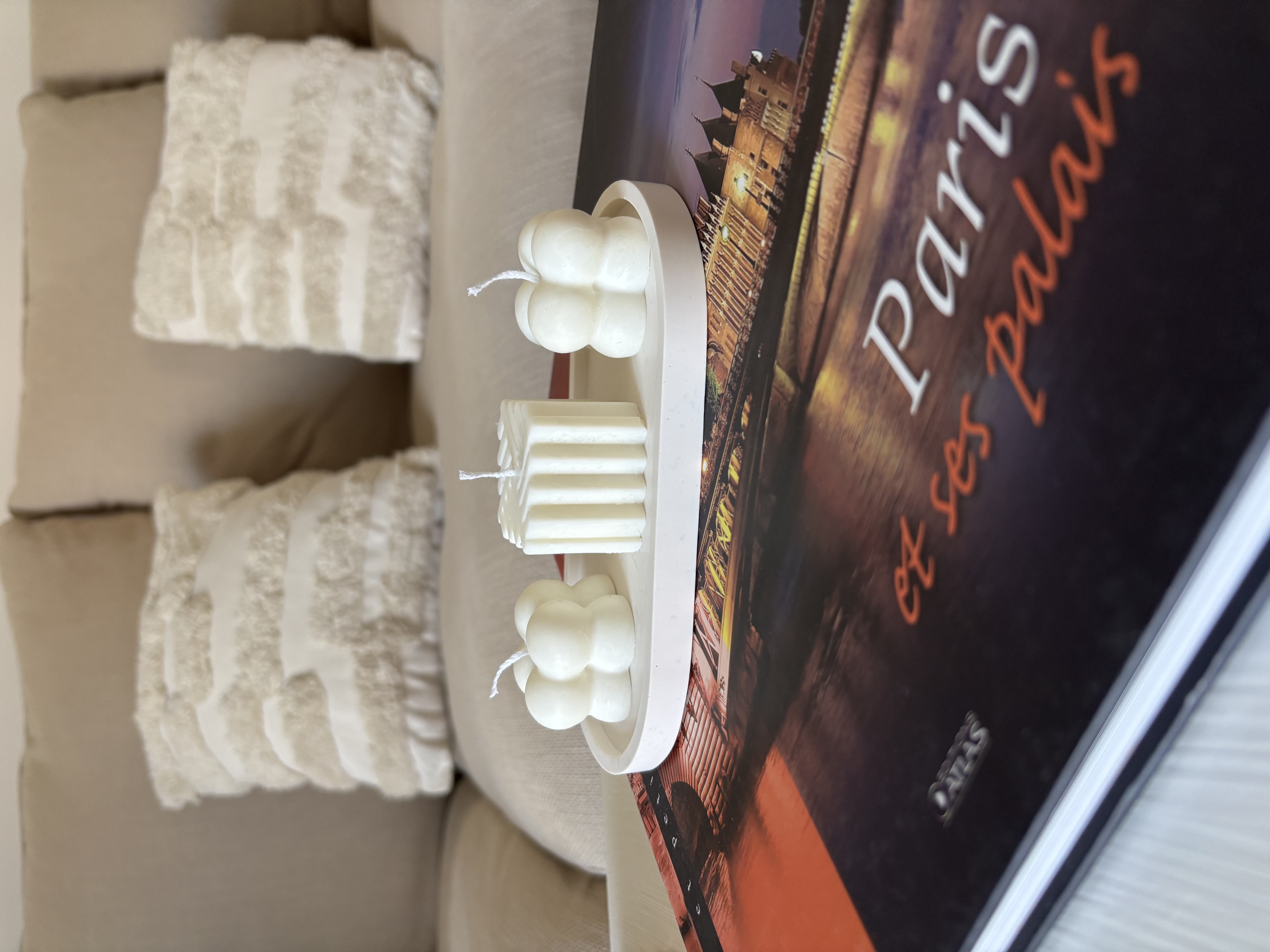 Plateau déco 3 bougies