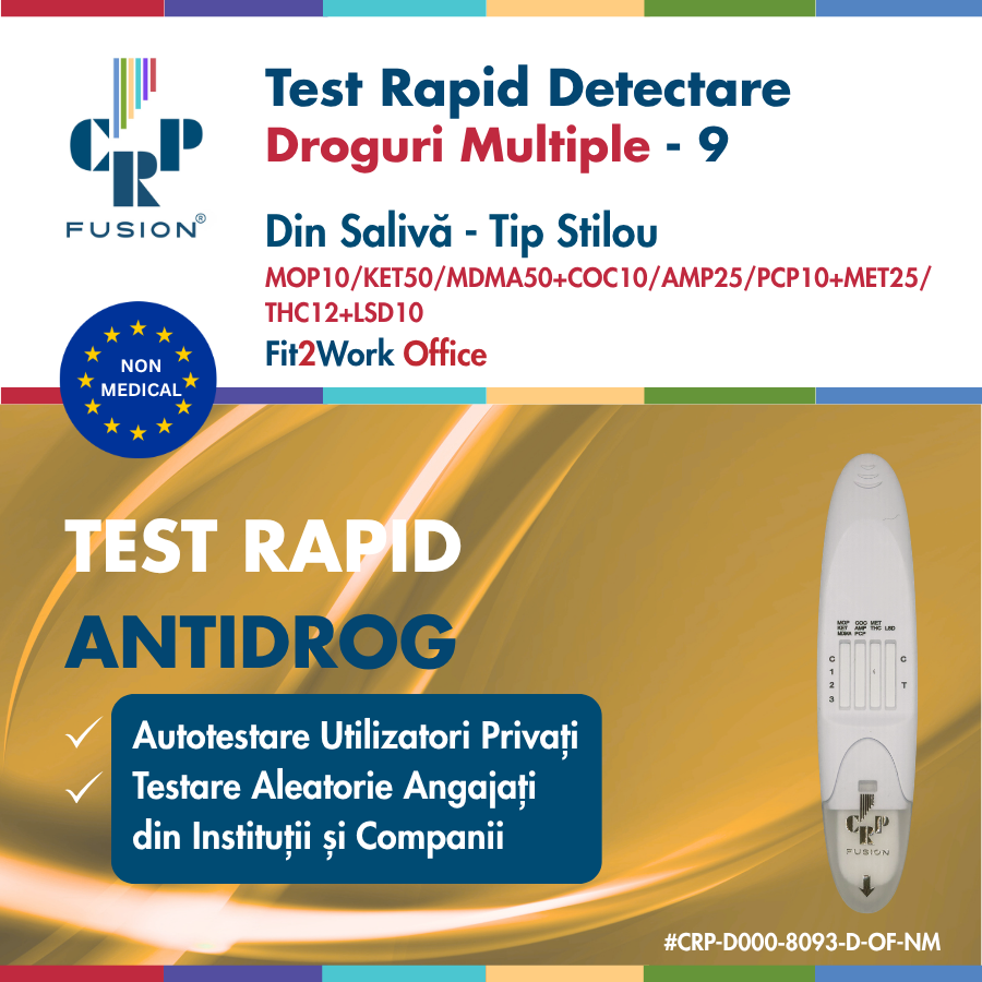 Test Rapid Droguri Multiple  - Salivă - Stilou - 9 Substanțe - Fit2Work Office