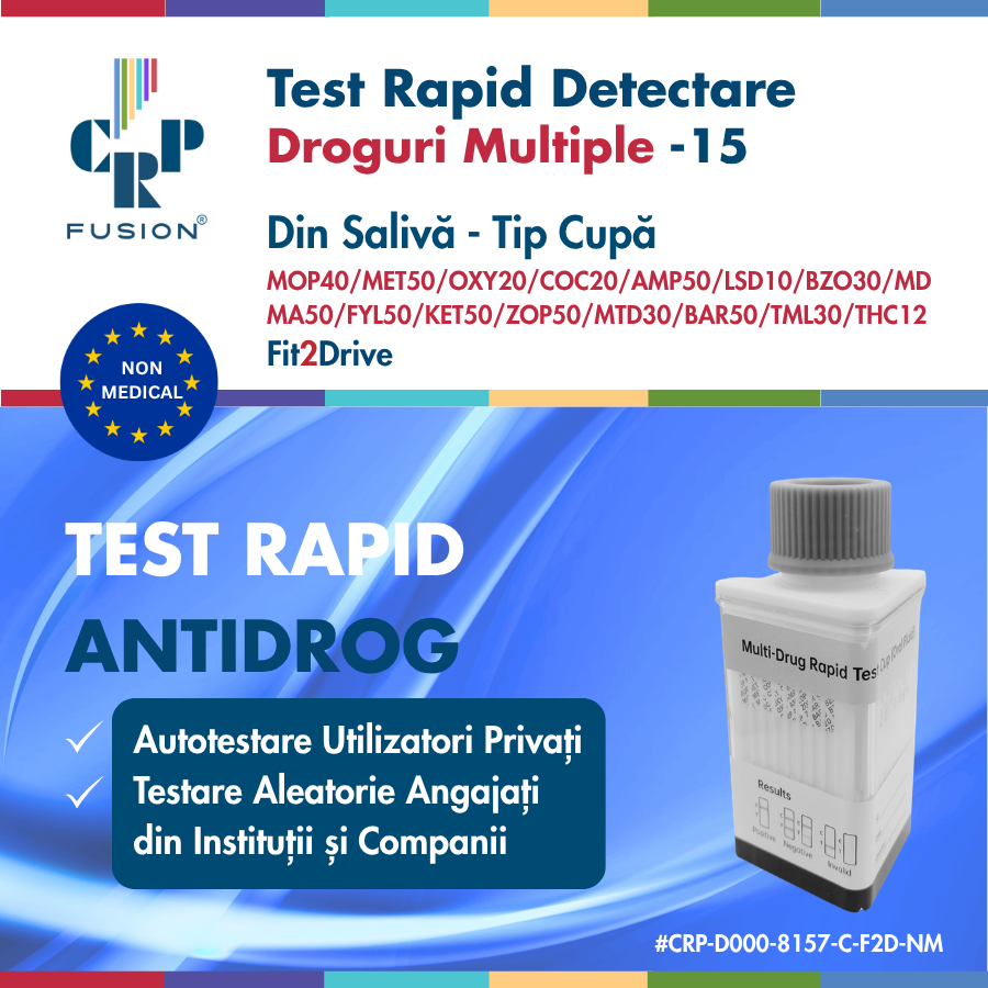Test Rapid - Droguri Multiple - Salivă - Cupă - 15 Substanțe - Fit2Drive