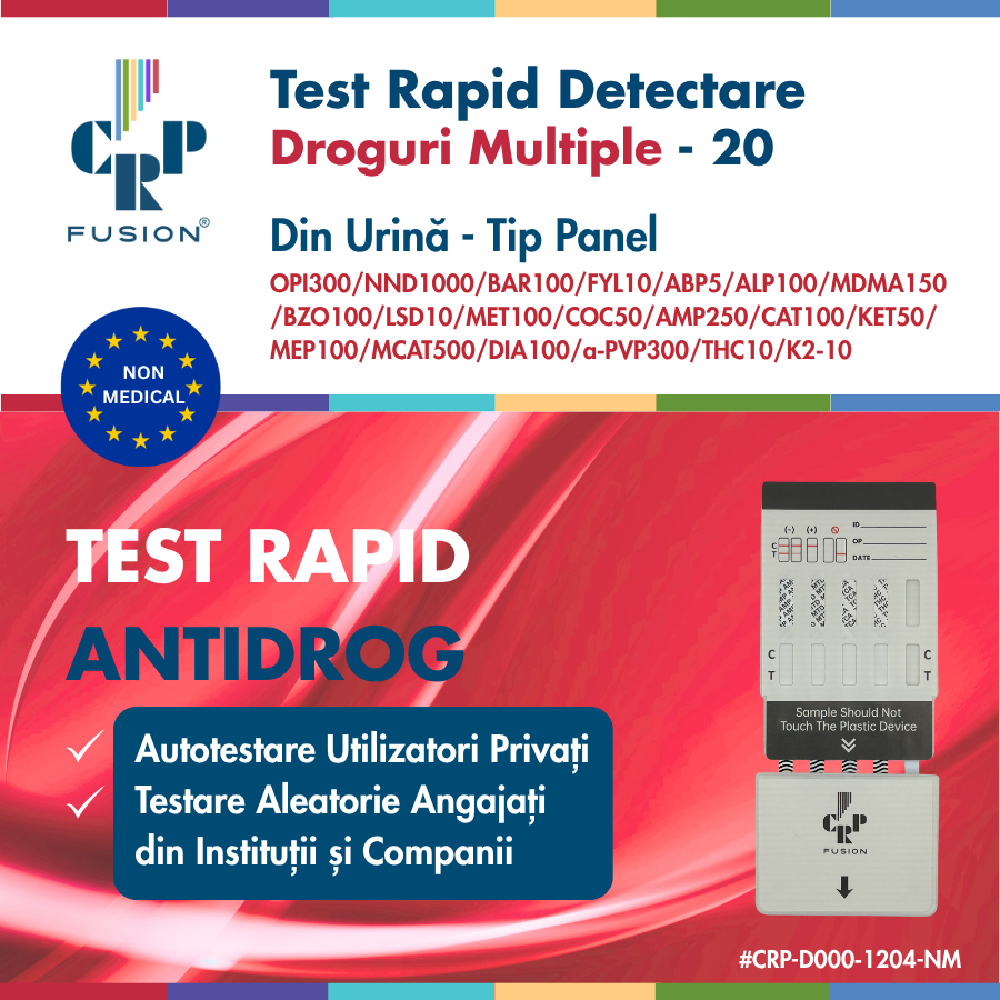 Test Rapid Droguri Multiple - Panel - Urină - 20 Substanțe 