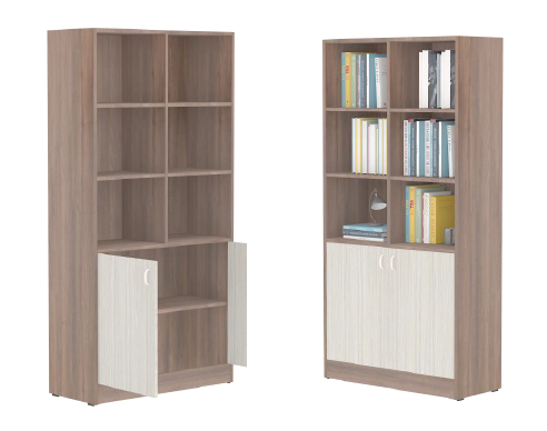 Modern wooden bookshelf