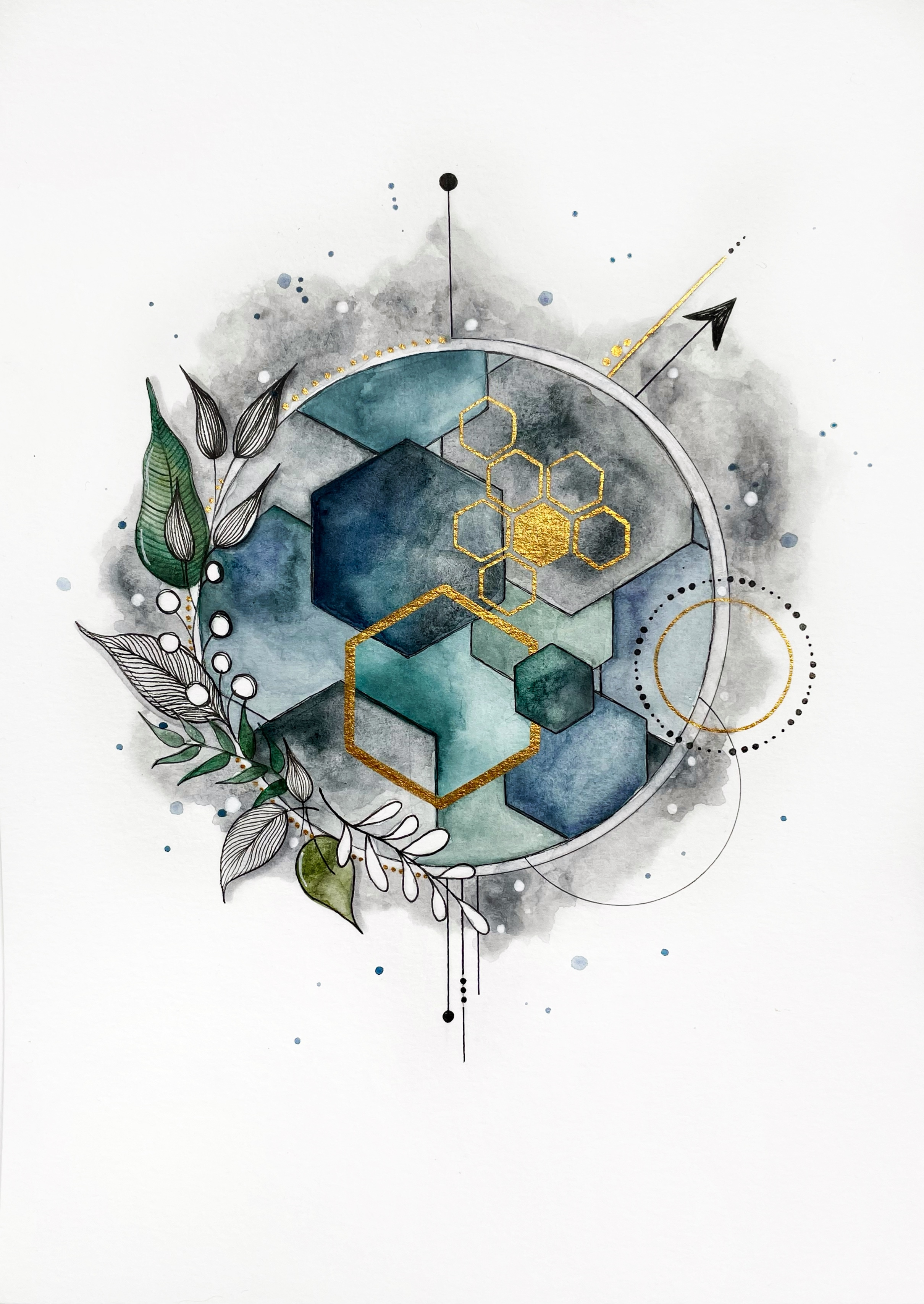 Abstrakt | Print A4 / A5 | Kunstdruck von Aquarell Original auf Premiumpapier