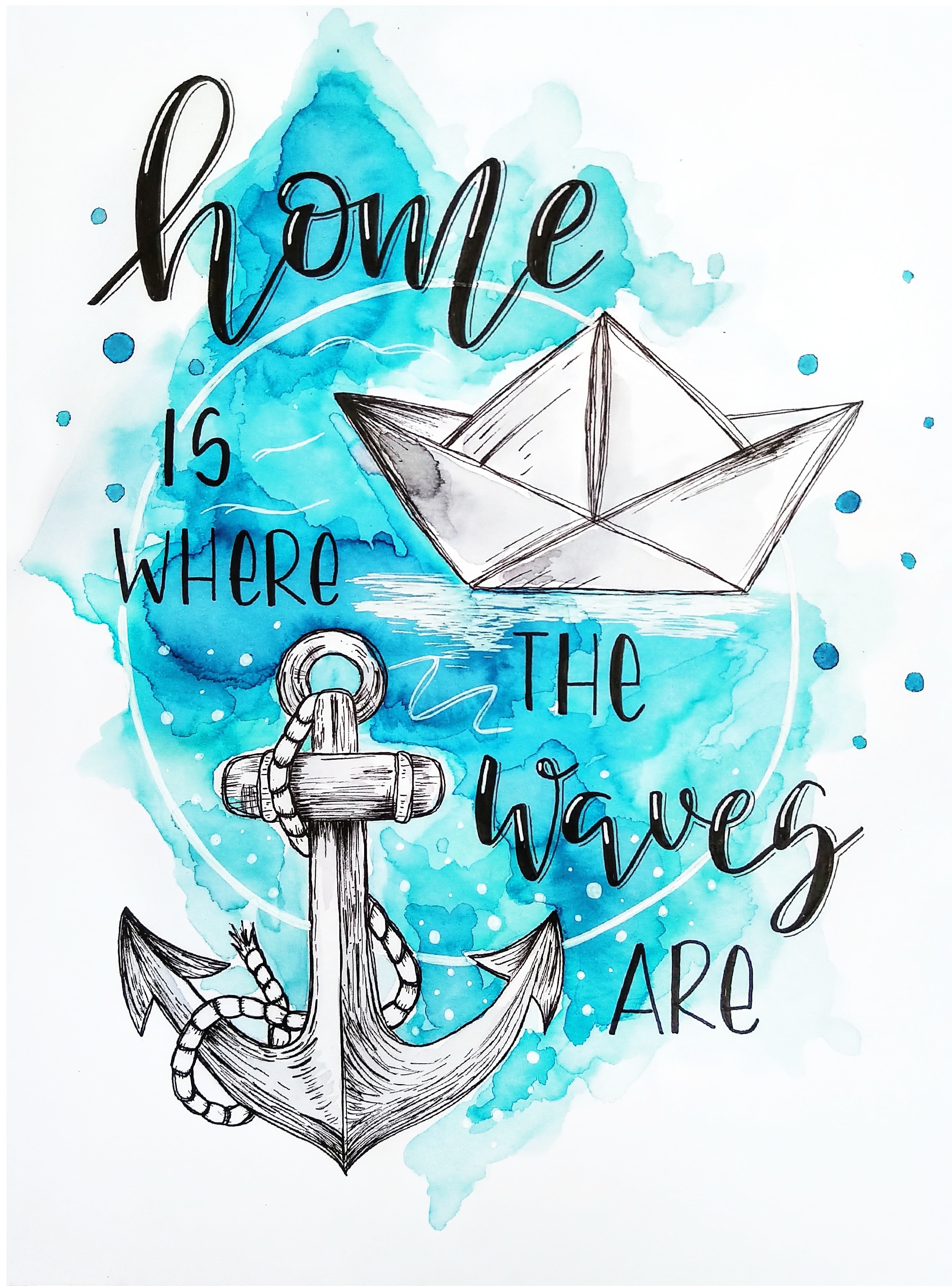 Home is... | Print A4 / A5 | Kunstdruck von Aquarell Original auf Premiumpapier