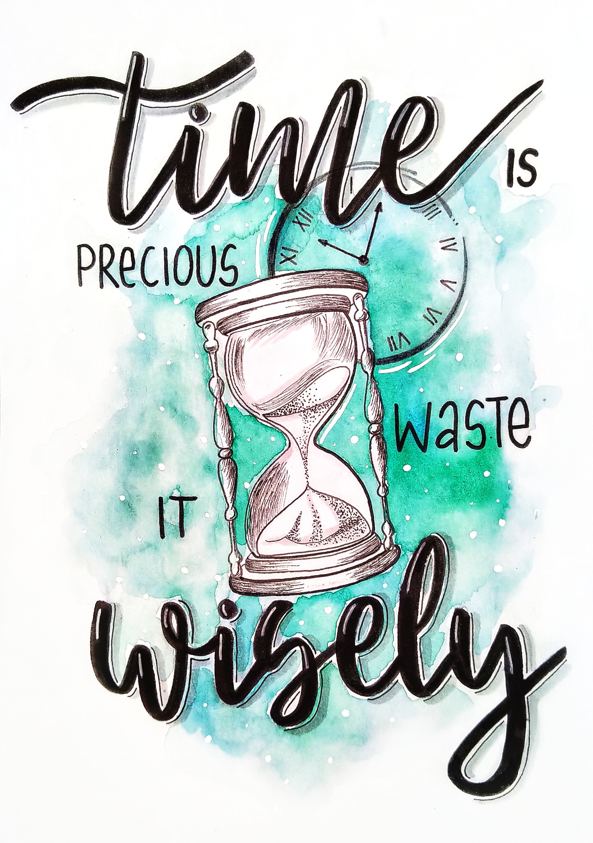 Sanduhr | Print A5 | Kunstdruck von Aquarell Original auf Premiumpapier