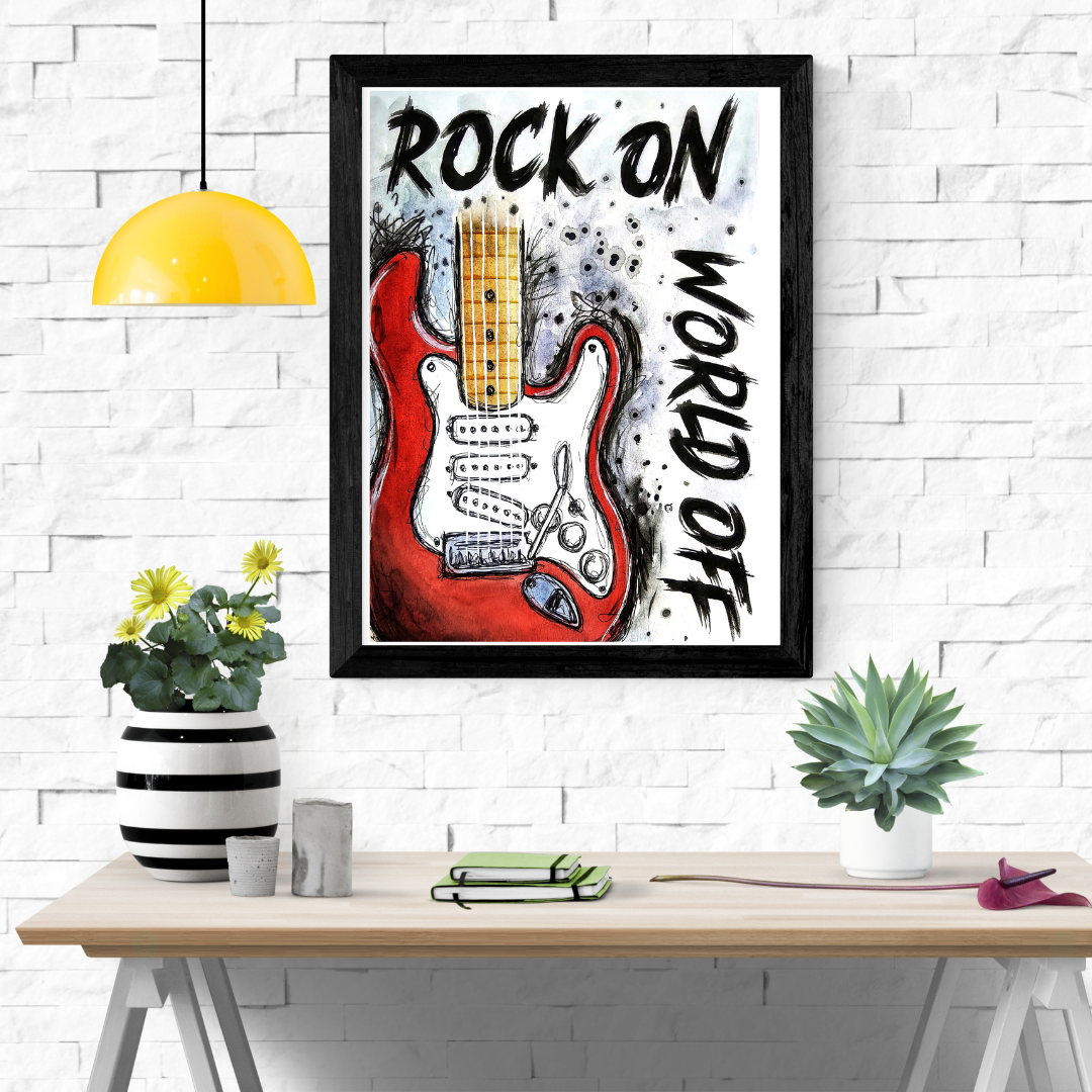 Gitarre | Print A5 | Kunstdruck von Aquarell Original auf Premiumpapier