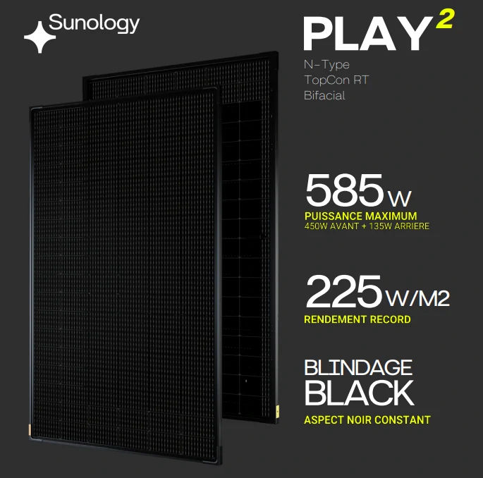 Panneau Photovoltaïque Bifaciale 450W PLAY 2 SUNOLOGY