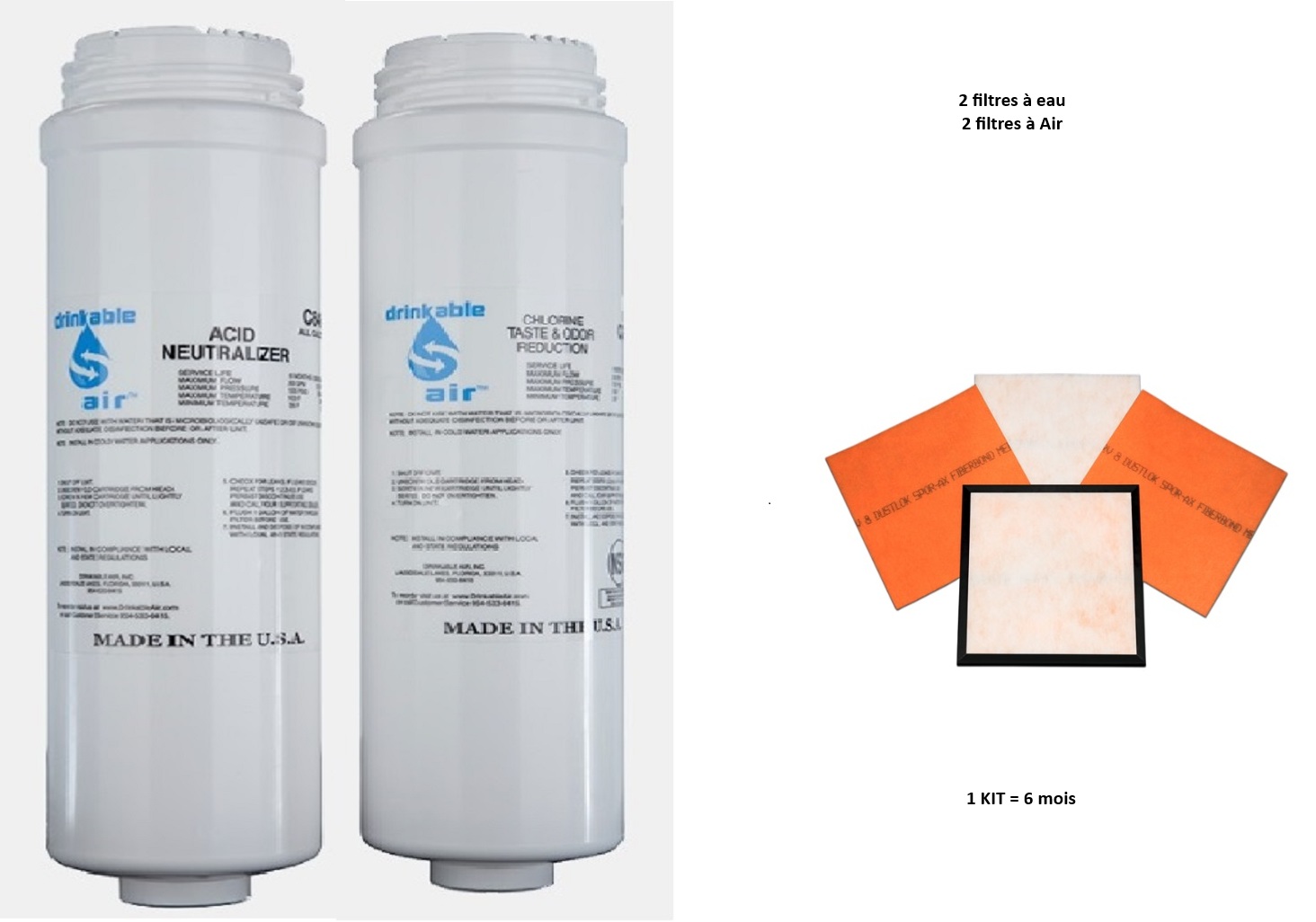 Kit complet de filtres Générateur d'eau atmosphérique C8 AIRDRINK