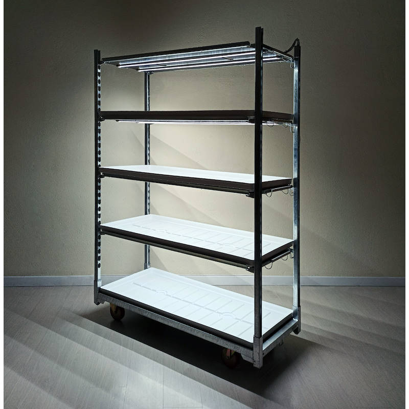 Chariot de culture amovible avec kit d'éclairage LED et bacs à eau Germination Greffage Bouture  ORLANDELLI