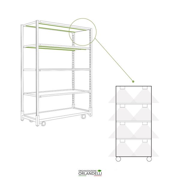 Chariot de culture amovible avec kit d'éclairage LED pour la micro-pousses OLANDELLI