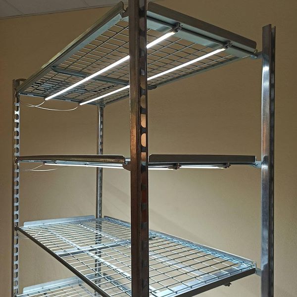 Chariot grillagé amovible avec kit d'éclairage LED pour Germination Greffage Bouture Champignon ORLANDELLI