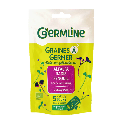 Mélange de graines à germer d'alfalfa (luzerne), radis et fenouil biologiques, 150g