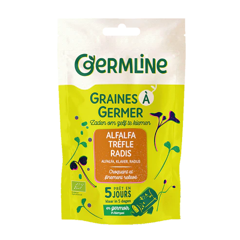 Mélange de graines à germer d'alfalfa (luzerne), trèfle et radis biologiques, 150g